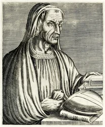 Grzegorz z Tours z ?Prawdziwe Portrety? autorstwa André Théveta opublikowanego w 1594 r.