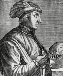 Portret Castruccio Castracaniego (ok. 1281-1328), lorda Lukki, rycina z książki Prawdziwe portrety i żywoty wybitnych ludzi