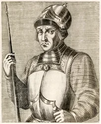 Wilhelm Zdobywca, pierwszy król Anglii normański, z Prawdziwych portretów André Théveta opublikowanych w 1584 r.