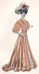 Katalogowa ilustracja edwardiańskiej damy, ok. 1908 r.