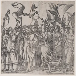 Sekcja C: męczennice i święte kobiety trzymające sztandary, z Triumfu Chrystusa, 1836.
