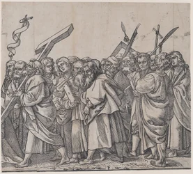 Sekcja F: Święci trzymający krzyże, księgi i broń, z Triumfu Chrystusa, 1836.