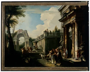 Architektoniczne Capriccio Z Fontanną
