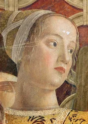 Głowa kobiety, detal przedstawiający markiza Ludovica III Gonzagę i jego dwór w Camera degli Sposi, ok. 1465-75 (detal z 166336)