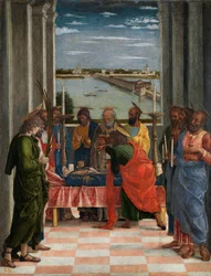 La mort de la vierge - Śmierć Dziewicy - Mantegna, Andrea (1431-1506) - ca 1462 - Tempera na panelu - 54,5x42 - Museo del Prado, Madryt