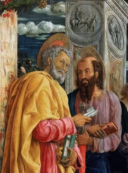 Ołtarz San Zeno. Detal po lewej stronie. 1457-1460. Na zdjęciu Szymon Piotr i Paweł z Tarsu