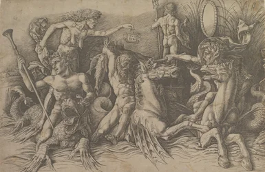 Bitwa Bogów Morskich Lewa część fryzu, ca. 1485-88.