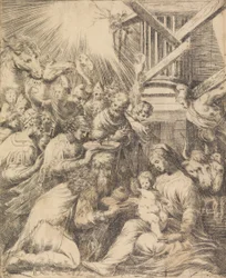Adoracja Trzech Króli, ca. 1553-60 .