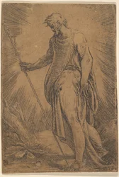 Apostoł trzymający laskę zwróconą w lewo, ca. 1540-60.