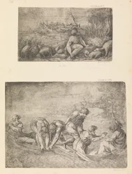 Mojżesz i gorejący krzew, Cudowny Połów Ryb, ca. 1544-48.