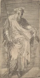 Św. Paweł trzymający miecz i księgę, od Chrystusa i Apostołów, 1540-63.