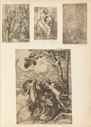 Dziewica z Dzieciątkiem, Obrzezanie, Mojżesz uratowany z Nilu, ca. 1542-46.