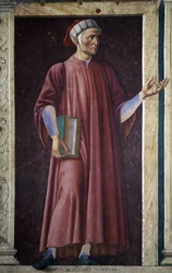Dante Alighieri z serii słynnych mężczyzn i kobiet Villa Carducci, ok. 1450 (fresk ułożony na płótnie)