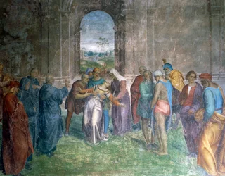 Uzdrowienie opętanej kobiety — Andrea del Sarto