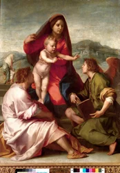 Madonna della Scala. Święta rodzina z aniołem. Obraz Andrea del Sarto (1486-1531) 1522-1523 Nd. 1,77x1,35 m Madryt, Muzeum Prado