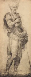 Studium postaci męskiej, rys. Andrea del Sarto. Gabinet Rysunków i Grafiki, Galeria Uffizi, Florencja