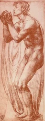Studium postaci męskiej; rysunek autorstwa Andrei del Sarto. Gabinet Rysunków i Grafiki, Galeria Uffizi, Florencja