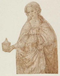 Maria Magdalena ze słojem maści. Figura kolana