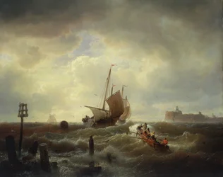 Wejście do portu w Hellevoetsluys, 1850