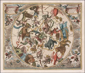 Mapa nieba z 1660 roku - Haemisphaerium Stellatum Boreale Antiquum
