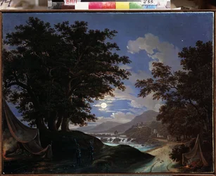 Scenografia do opery Rusłan i Ludmiła M Glinka - Obraz Andreas Leonhard Roller (1805-1891), olej na płótnie