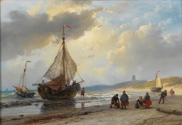 Zgiełk na plaży w Scheveningen