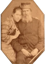 Portret poety Jakowa Pietrowicza Polonskiego (Jakowa Pietrowicza Polonskiego) (1820-1898) z córką Natalią.