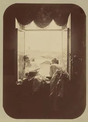 [Dwie młode kobiety przy oknie] 1870.