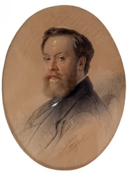 „Portret marszałka szlachty V Y Tulinow” (Portret marszałka szlachty V Y Tulinowa) Pastelowy rysunek Andrieja Belloli (1820-1881) 1868 Iwan Kramskoj Muzeum Sztuk Pięknych (lub Kramskoi) w Woroneżu (Woroneż) , Rosja.