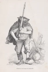Widziałem wilka stojącego na straży ze Scen z życia prywatnego i publicznego zwierząt..., ok. godz. 1837-47.