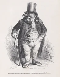Zapłacić gospodarzowi, bardzo surowemu człowiekowi, który nazywał się M. Vautour ze Scen z t..., ca. 1837-47.