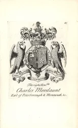 Herb i herb prawego honoru Charles Mordaunt, 3. hrabia Peterborough i 1. hrabia Monmouth