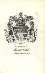 Herb i herb prawego szanownego Jamesa Cecila, 5. hrabia Salisbury