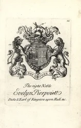 Herb i herb prawego szlachcica Evelyn Pierpoint, księcia i hrabiego Kingston upon Hull