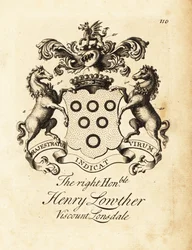 Herb Prawego Honorowego Henry Lowther, 3. wicehrabia Lonsdale (1694-1751)