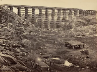 Płyta 8. Most Dale Creek, z góry, 1869 r. (zdjęcie)