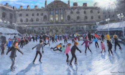 Łyżwiarstwo, południe, Somerset House, 2013 (olej na płótnie)