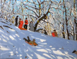 Jazda na sankach, 2010 (olej na płótnie)