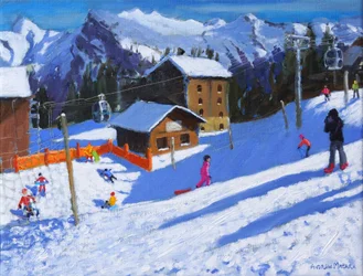 Lodowisko, Samoens, Francja, 2022 (olej na płótnie)