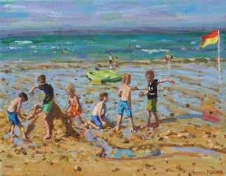 Zamek z piasku, Wells-next -the- sea ,Norfolk, 2019, (olej na płótnie)