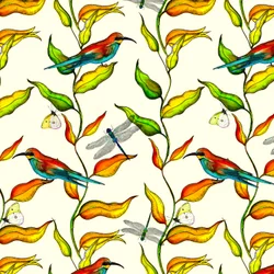 Bee Eaters, 2017, akwarela i tusz
