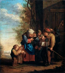 „Sprzedawca okularów”, Wzrok z serii „Pięć zmysłów”, XVII wiek