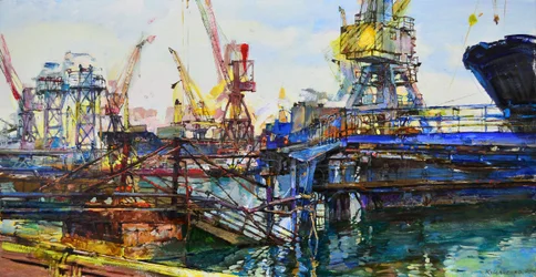 Tętniący życiem port przemysłowy