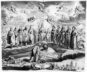 Firmmentum Sobiescianum lub Uranographia Jana Heweliusza (1611-87), ryty Charles de la Haye, wyd. w 1687