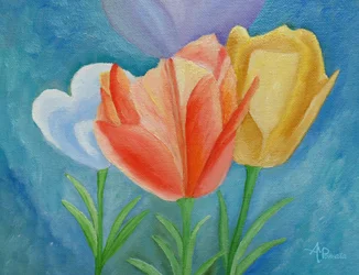 Kolorowe wiosenne tulipany