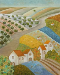 Idylliczna wiejska sceneria