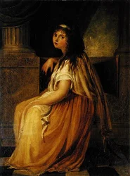 Lady Hamilton (ok. 1765-1815) w kostiumie do jej „Postawy greckiej” (olej na płótnie)
