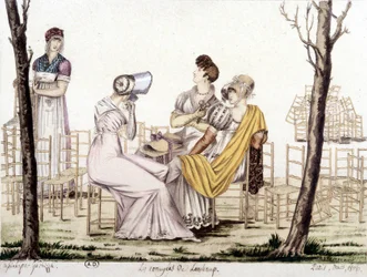 Znudzony Lonchamp, marzec 1806. Rysunek Garbizza.