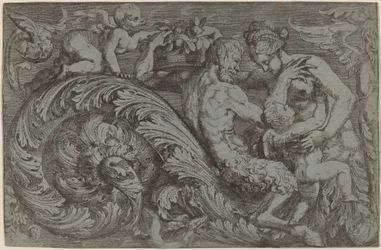 Panel dekoracyjny z postaciami mitologicznymi