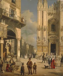 Piazza del Duomo, Mediolan, 1840.